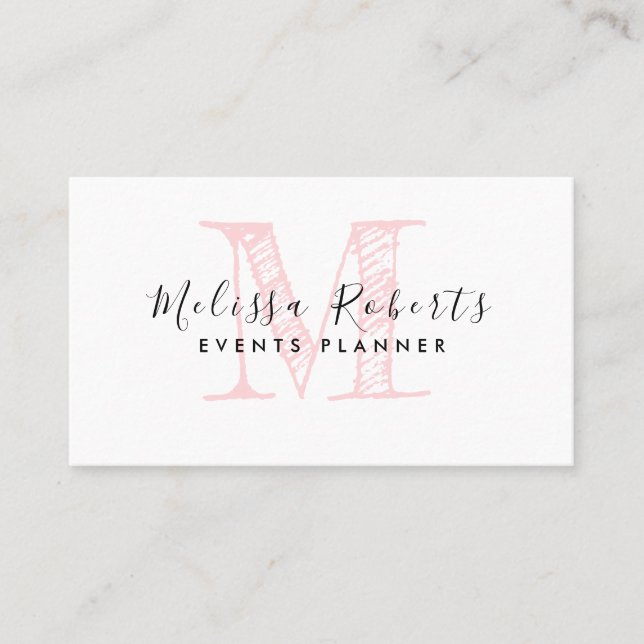 trendy monogram business card (Front)