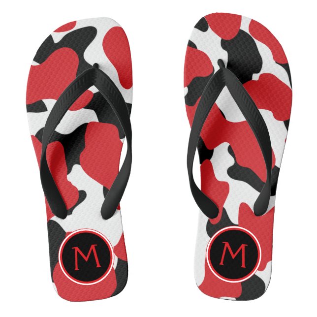Trendy Monogram Cow Print Thongs (Footbed)