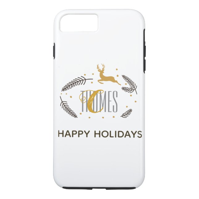 Trendy Monogram Holiday Phone Case (Back)