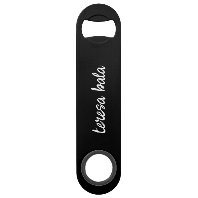 Trendy Monogram Modern Black Script Name Design (Front)