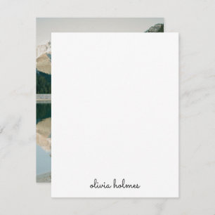 Trendy Monogram Modern Black Script Name Photo Card