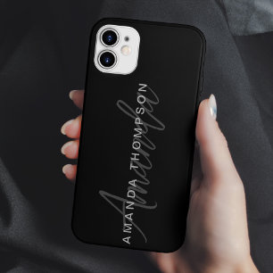 Trendy Monogram Modern Personalised With Name Case-Mate iPhone 14 Case
