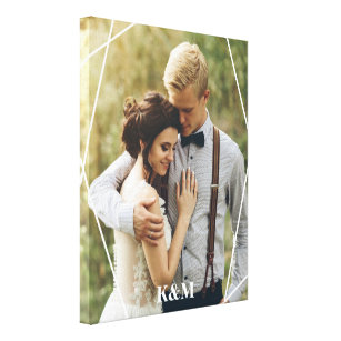 Trendy Monogram Photo Canvas Print