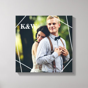 Trendy Monogram Photo Canvas Print