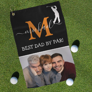 Trendy Monogram & Photo Fathers Day Gift Golf Towe Towel