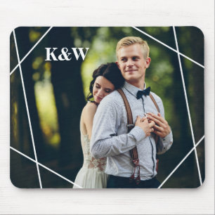 Trendy Monogram Photo Mouse Pad