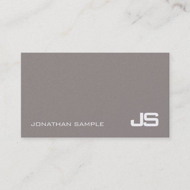 Trendy Monogram Plain Modern Classy Design Luxury Business Card (Front)