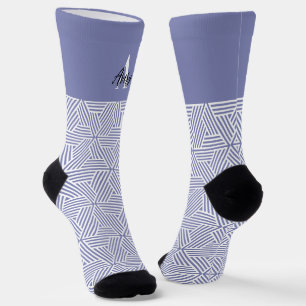 Trendy Monogram with Script Name Overlay Socks