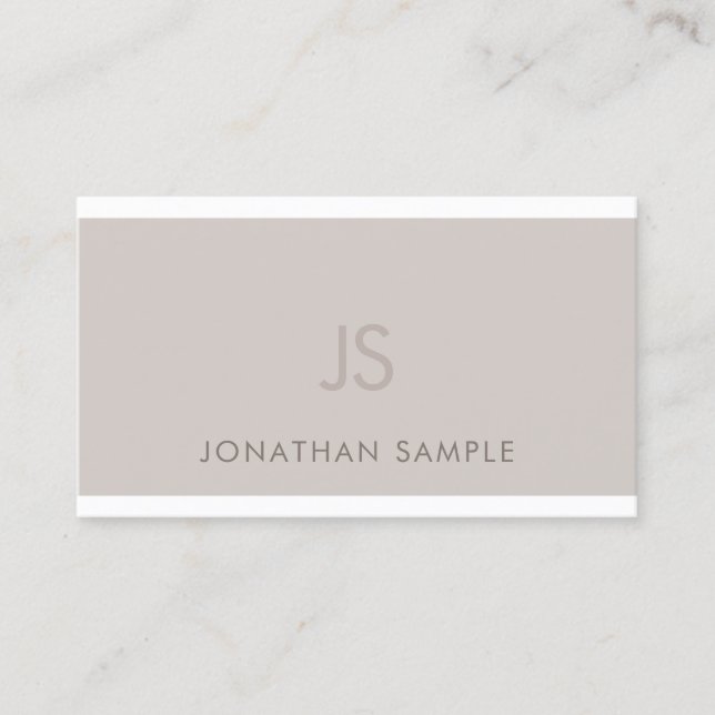 Trendy Monogrammed Sleek Graphic Design Modern Business Card (Front)