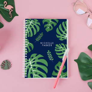 Trendy Monstera Palm Leaves Notebook