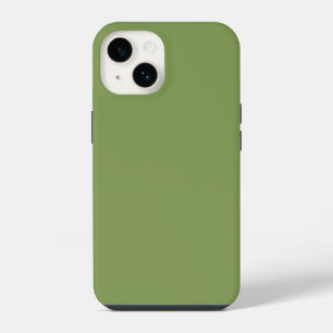 Trendy Moss Green Background Colour this iPhone 14 Case