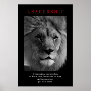 Trendy Motivational Leadership Lion Art Poster