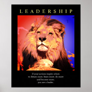 Trendy Motivational Leadership Lion Pop Art Poster