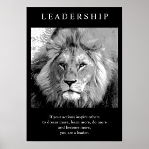 Trendy Motivational Leadership Lion Poster