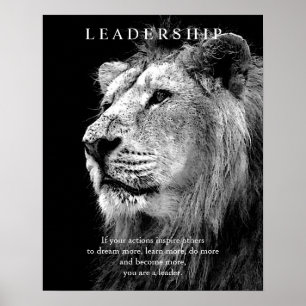 Trendy Motivational Leadership Lion Poster