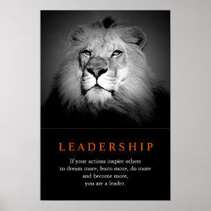 Trendy Motivational Leadership Lion Poster