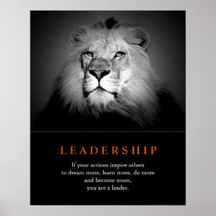 Trendy Motivational Leadership Lion Poster