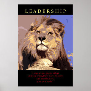 Trendy Motivational Leadership Lion Poster