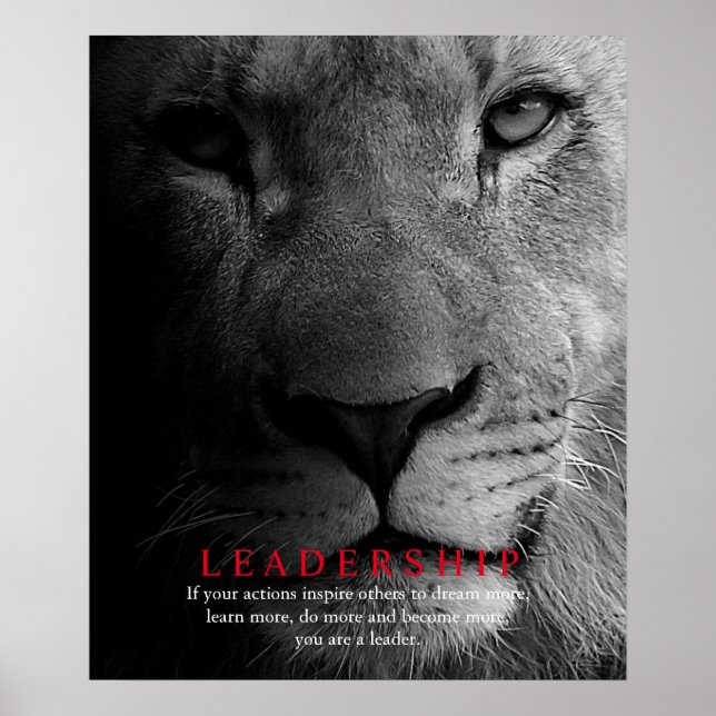 Trendy Motivational Leadership Lion Poster (Front)