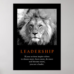 Trendy Motivational Leadership Lion Poster