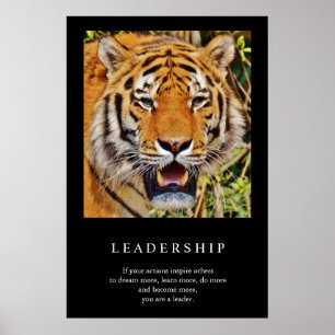Trendy Motivational Leadership Tiger Poster