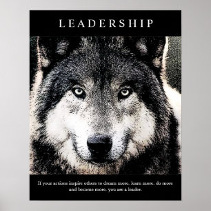 Trendy Motivational Leadership Wolf Eyes Poster