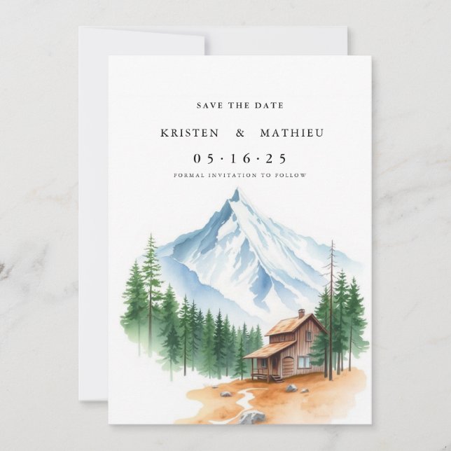 Trendy Mountain Save The Date (Front)