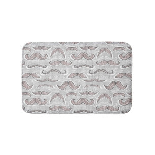 Trendy Moustache Pattern Bath Mat