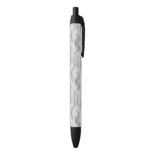 Trendy Moustache Pattern Black Ink Pen