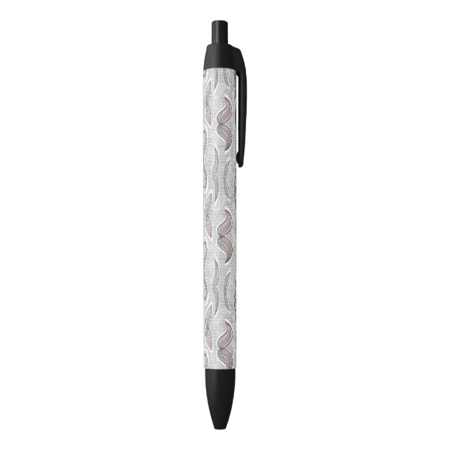 Trendy Moustache Pattern Black Ink Pen (Bottom (Vertical))