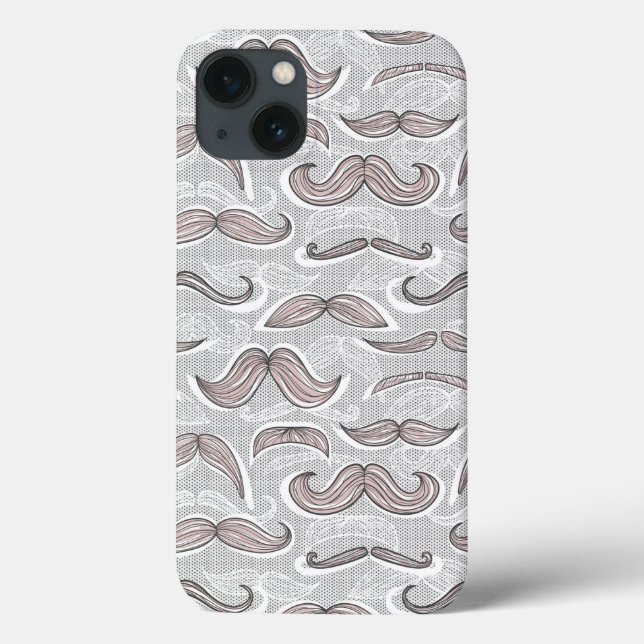 Trendy Moustache Pattern Case-Mate iPhone Case (Back)