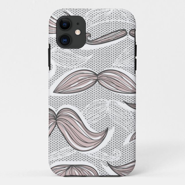 Trendy Moustache Pattern Case-Mate iPhone Case (Back)
