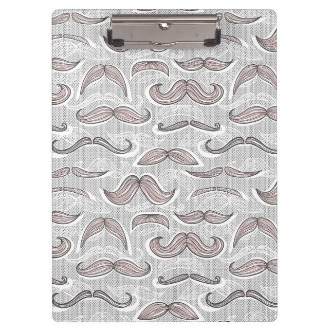 Trendy Moustache Pattern Clipboard (Front)
