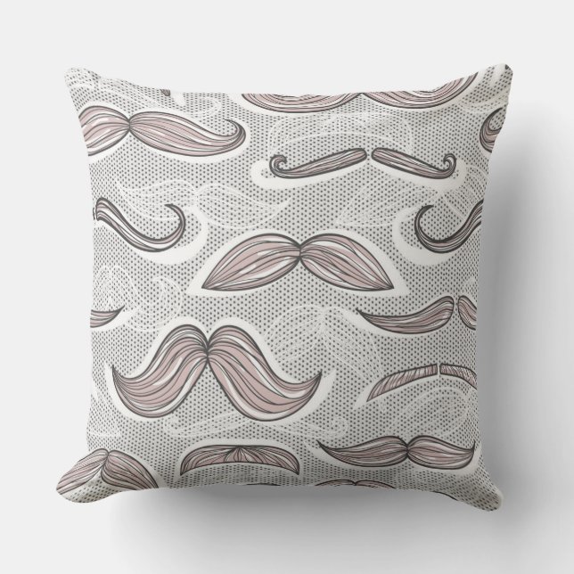 Trendy Moustache Pattern Cushion (Front)