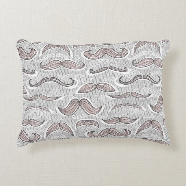Trendy Moustache Pattern Decorative Cushion (Front)