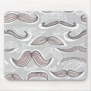 Trendy Moustache Pattern Mouse Pad