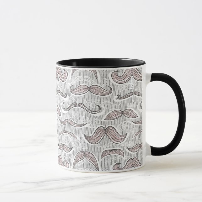 Trendy Moustache Pattern Mug (Right)