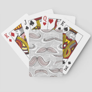 Trendy Moustache Pattern Playing Cards