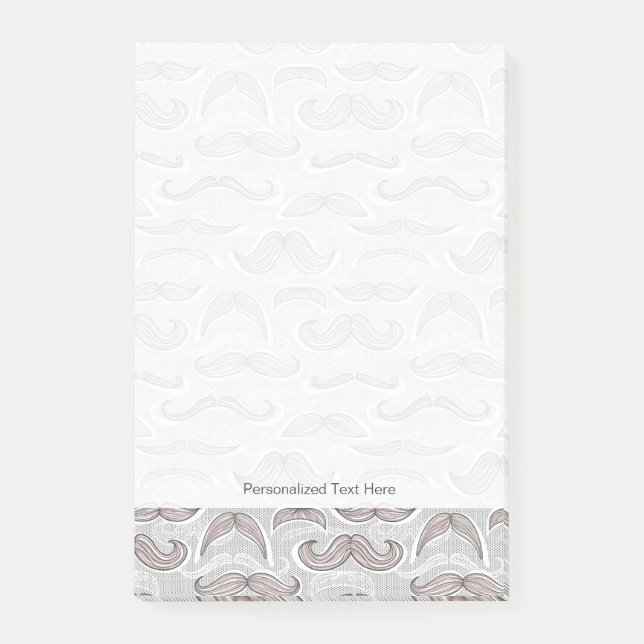 Trendy Moustache Pattern Post-it Notes (Front)