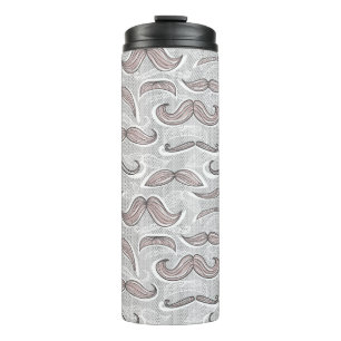 Trendy Moustache Pattern Thermal Tumbler