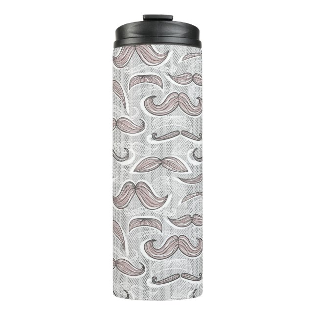 Trendy Moustache Pattern Thermal Tumbler (Front)