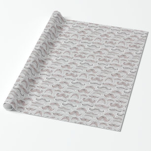Trendy Moustache Pattern Wrapping Paper