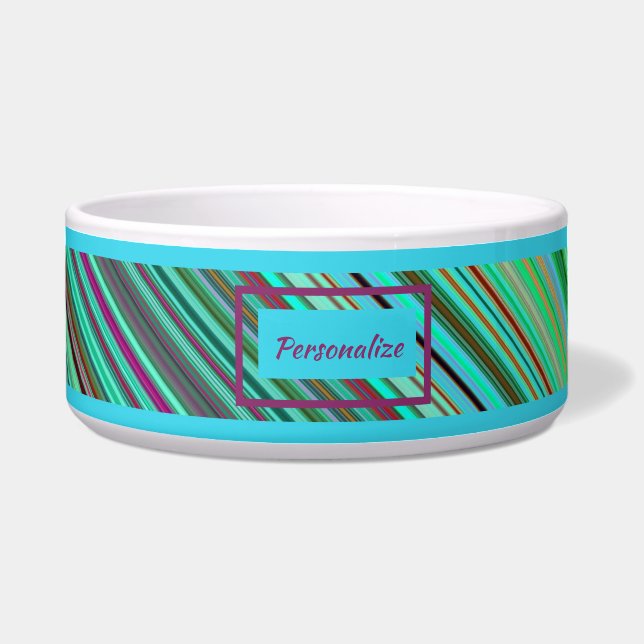 Trendy Multi-Colour Diagonal Stripe Pattern Cat Do (Front)