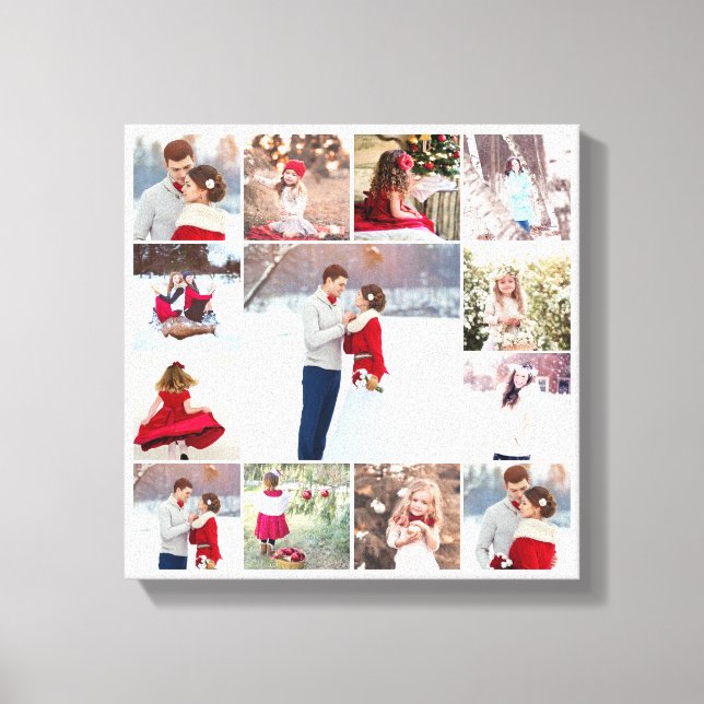 Trendy Multi Photo Collage Canvas Print (Front)