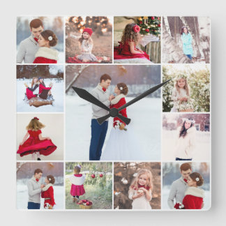 Trendy Multi Photo Collage Wall Clock