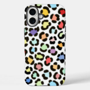 Trendy Multicolored Leopard Fur Effect Pattern iPhone 16 Plus Case