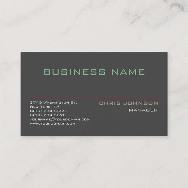 Trendy Multiple Colour Rich Grey Business Card (Front)
