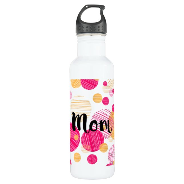 Trendy Mum Polka-Dot Pattern 710 Ml Water Bottle (Front)