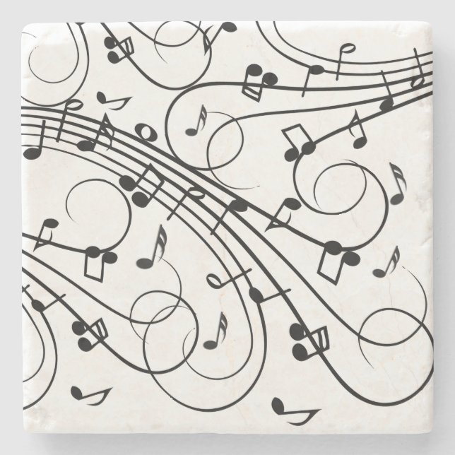 Trendy Music Design Stone Coaster (Front)