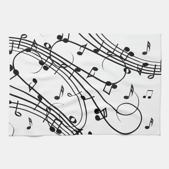 Trendy Music Design Tea Towel (Horizontal)